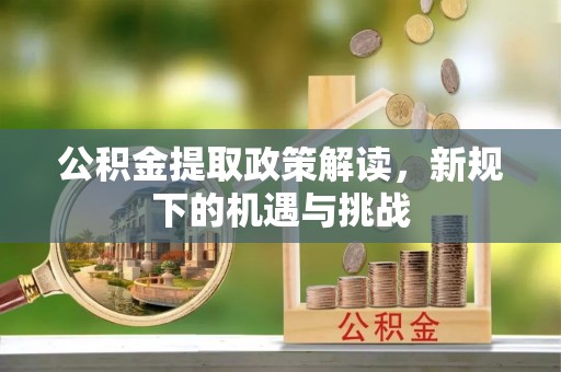 东石公积金提取政策解读，新规下的机遇与挑战