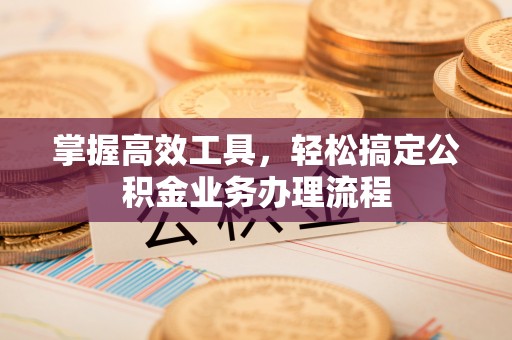 东石掌握高效工具，轻松搞定公积金业务办理流程