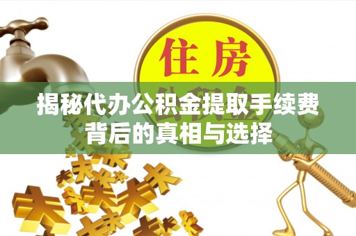 东石揭秘代办公积金提取手续费背后的真相与选择